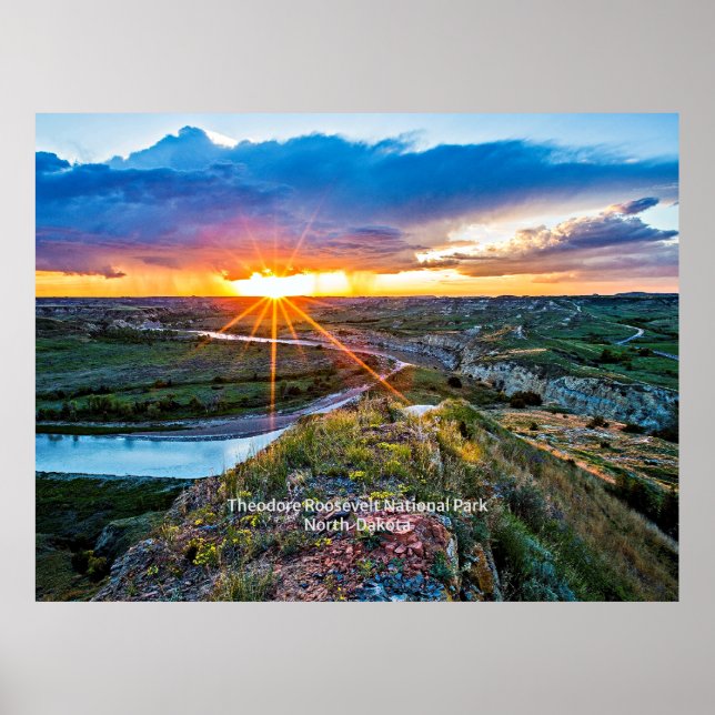 Póster Parque Theodore Roosevelt de Dakota del Norte (Frente)