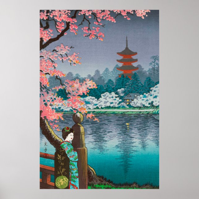 Póster Parque Ueno por Tsuchiya Koitsu (Frente)