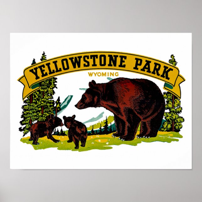 Póster Parque Yellowstone (Frente)