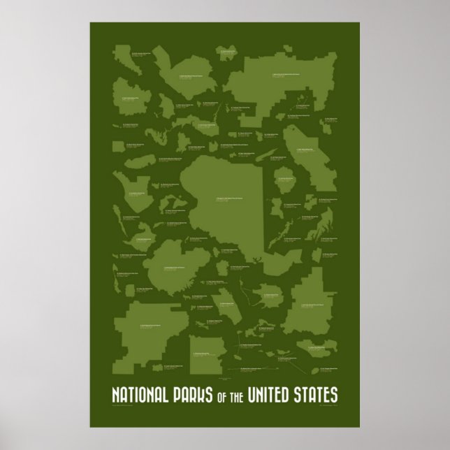 Póster Parques nacionales de Estados Unidos (Frente)