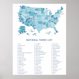 Póster Parques nacionales de Estados Unidos