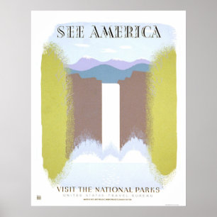 Póster Parques nacionales de la visita WPA 1940