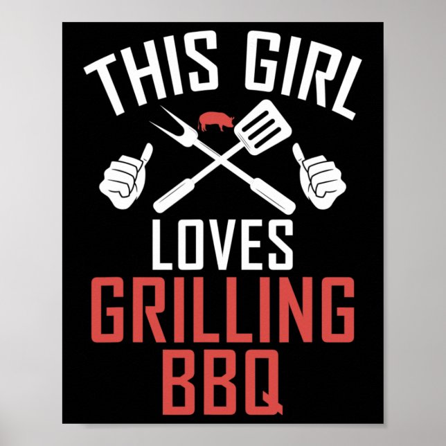 Póster Parrillada A Este Chica Le Encanta Grilling Bbq Ch (Frente)