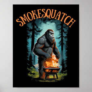 Póster Parrillada Bigfoot Sasquatch Pitmaster Grill Bbq S