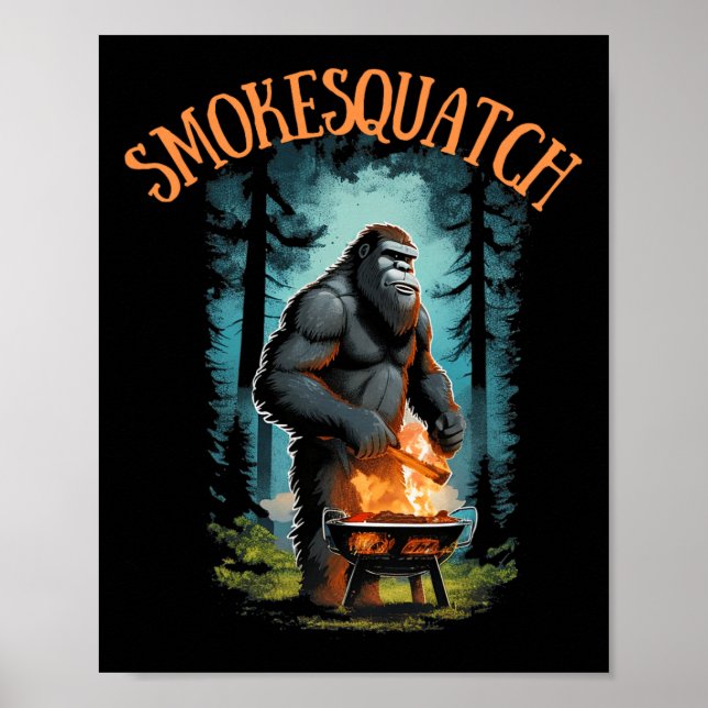 Póster Parrillada Bigfoot Sasquatch Pitmaster Grill Bbq S (Frente)