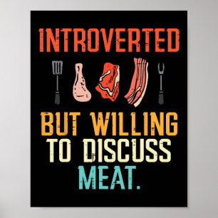 Póster Parrillada De Carne Bbq Presentada Pero Dispuesta