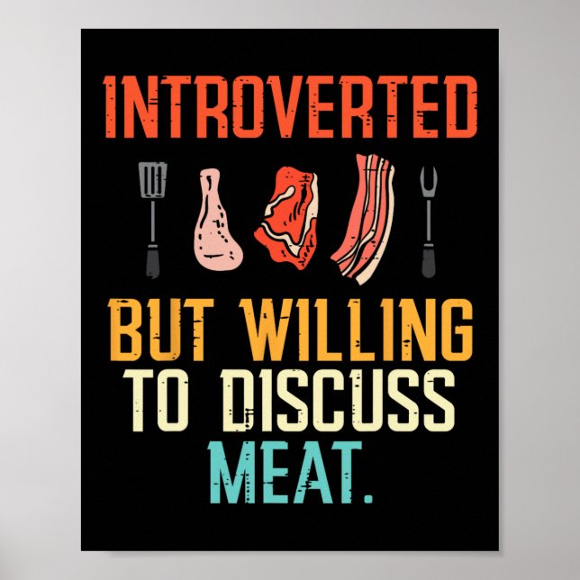Póster Parrillada De Carne Bbq Presentada Pero Dispuesta  (Frente)