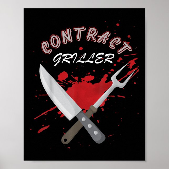 Póster Parrillada de Contratos Funny Grill Barbecue Bbq S (Frente)