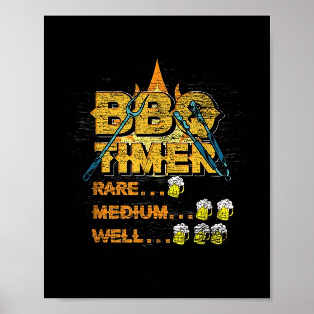 Póster Parrillada Grillmaster Cerveza Sequek Griller Carn (Frente)