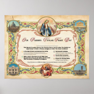 Póster Parroquia Titular Festín Día de Indulgencia Plaque
