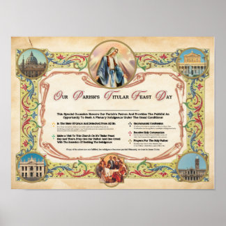 Póster Parroquia Titular Festín Día de Indulgencia Plaque