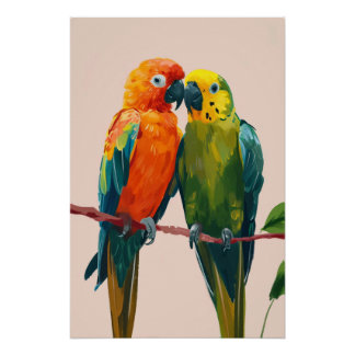 Póster parrot couple