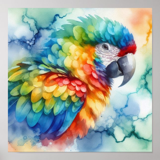 Póster Parrot Watercolor (Frente)
