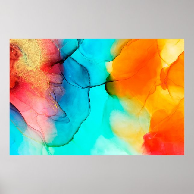 Póster Parte de la pintura con tinta de alcohol, foto mac (Frente)