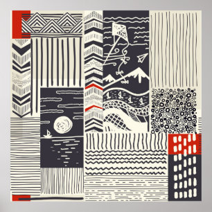 Póster Parte de madera con pintura verde pelada, abstract