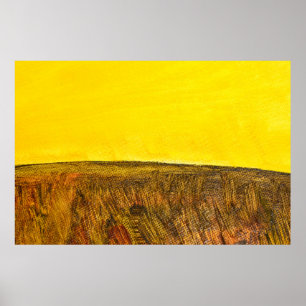 Póster Parte superior amarilla y parte inferior marrón. P