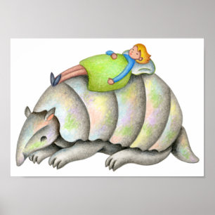 Póster Parte trasera cálida de un armadillo.