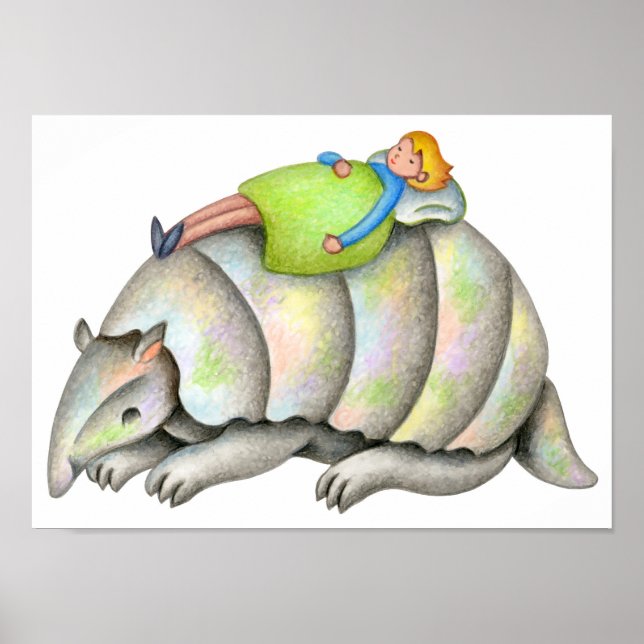 Póster Parte trasera cálida de un armadillo. (Frente)