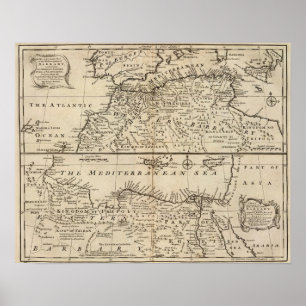 Póster Partes de Barbary, África