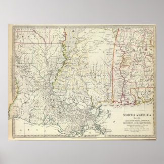 Póster Partes de Louisiana, Arca, Miss, Ala, Florida