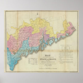 Póster Partes habitadas de Maine