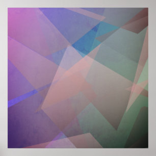 Póster Partículas abstractas voladoras Formas geométric