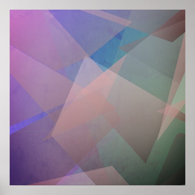 Póster Partículas voladoras abstractas | Formas geométric (Frente)