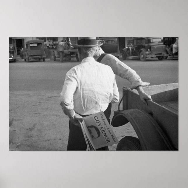 Póster Partidario de Huey Long en Luisiana, años 30 (Frente)