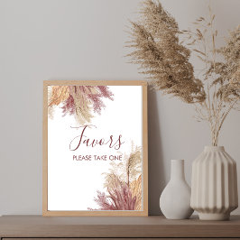 Póster Partido a favor del Rótulo Boho Pampas Grass Mauve