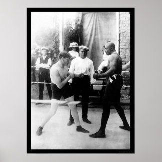 Póster Partido de boxeo de Cutler vs. Johnson 1914