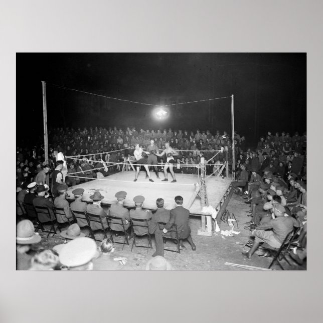 Póster Partido de boxeo del ejército, años 20 (Frente)