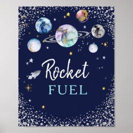 Póster Partido de cumpleaños de la Galaxia del Espacio de