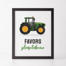 Póster Partido de cumpleaños Tractor favorece el Rótulo