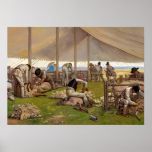 Póster Partido de esquileo de ovejas, 1875 por Eyre Crowe