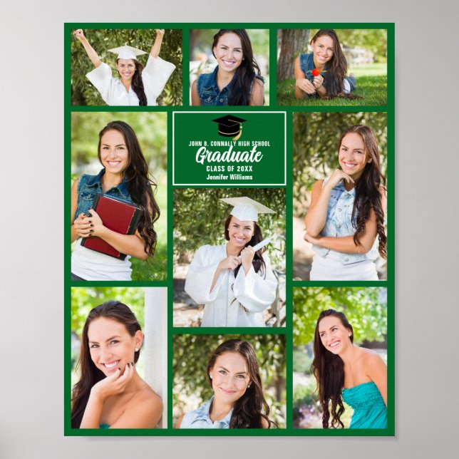 Póster Partido de Graduación de Collage de fotos de Gradu (Frente)