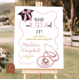 Póster Partido de Graduación de Enfermera Rosa Coquette