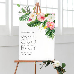 Póster Partido de Graduación de Flores Tropicales de Acua