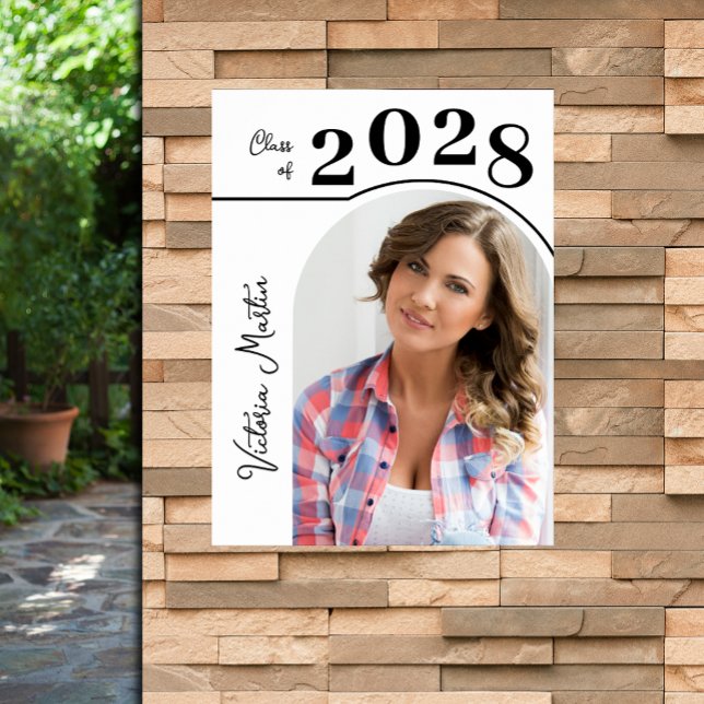 Póster Partido de Graduación de Foto Arco Moderno (Modern arch photo graduation party poster - PRINTED and/or INSTANT DOWNLOAD)