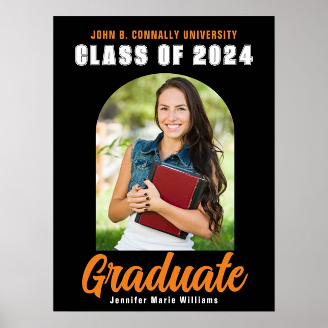 Póster Partido de Graduación de Naranja Negro Foto 2023 (Frente)