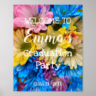 Póster Partido de Graduación Girly Floral Tipografía Bril