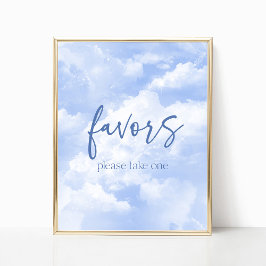 Póster Partido de nubes espumosas azules favorece el Rótu