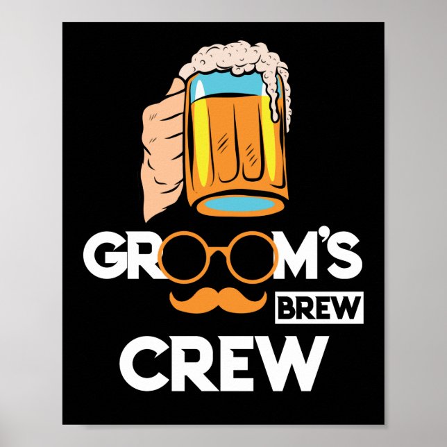 Póster Partido de solteros de Groom Brew Crew Groomman (Frente)