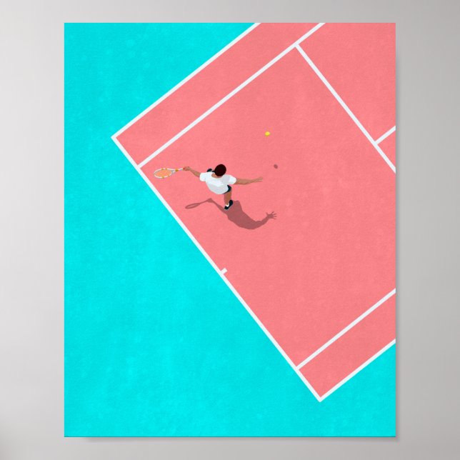 Póster Partido de tenis desde arriba (Frente)