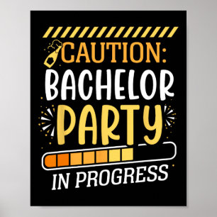 Póster Partido del bachiller en curso Groom Bride Tea