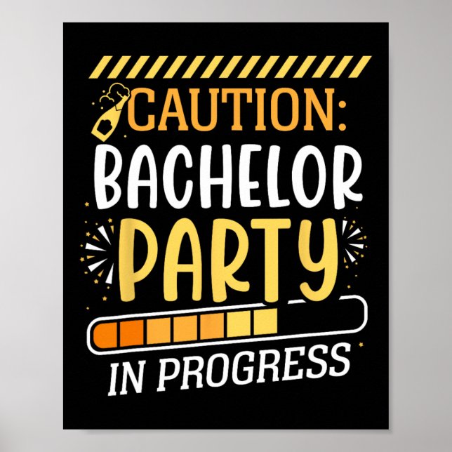 Póster Partido del bachiller en curso Groom Bride Tea (Frente)