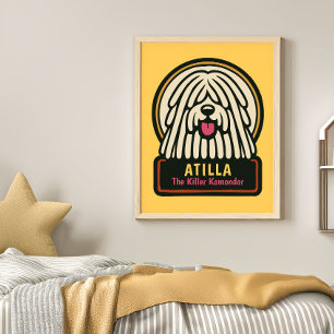 Póster Partido del cumpleaños del perro blanco Shaggy