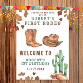 Póster Partido del primer cumpleaños de COWBOY