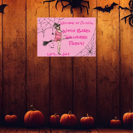 Póster Partido Halloween de Brujas Chicas Adolescentes