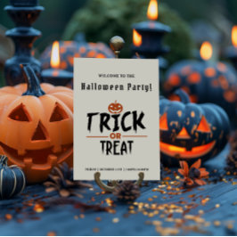 Póster Partido Halloween de Estilo Blanco