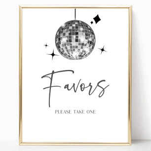 Póster Partido Silver Disco Ball favorece el Rótulo de me